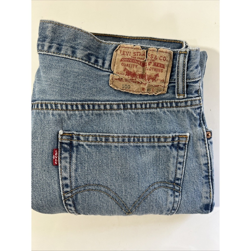 Levis 550 Jeans Mens 36x29 Blue Relaxed Fit Straight Medium Wash Denim Pants